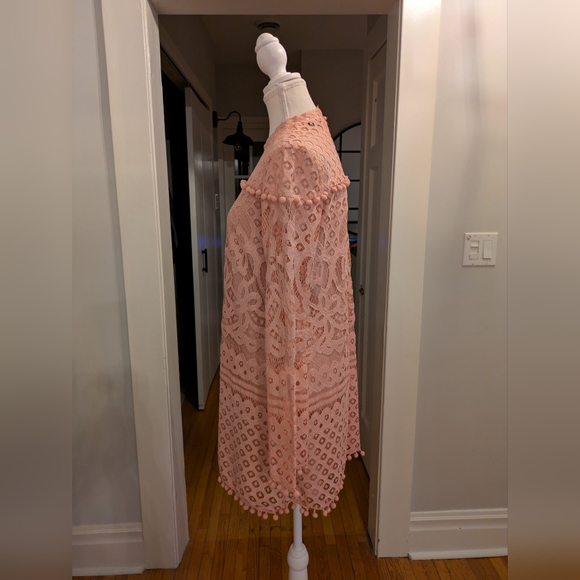 SheIn pink lace dress with bell sleeves - Picture 2 of 5